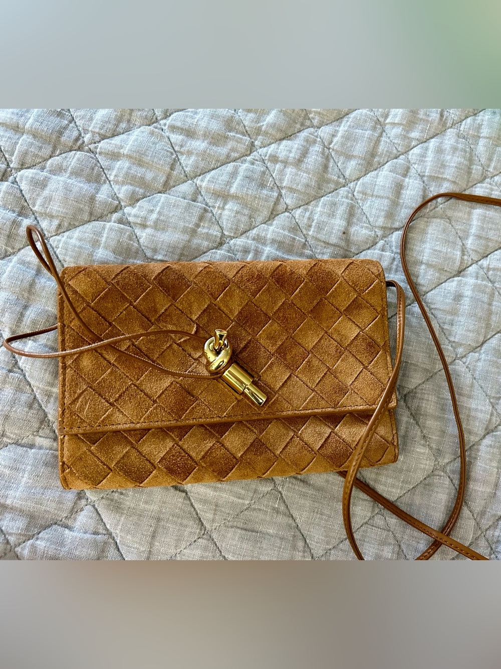Bottega Veneta Andiamo Intrecciato Suede Crossbody Bag + Box & Dust Bag - Picture 4 of 16